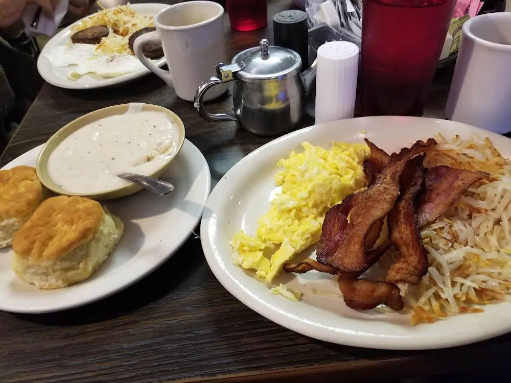 Bacon Scrambled Eggs Hashbrowns Biscuits & Gravy